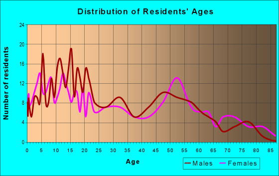 Age and Sex of Residents in zip code 87461