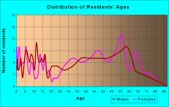 Age and Sex of Residents in zip code 87513