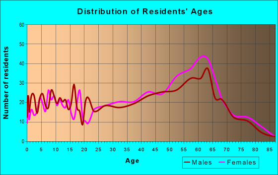 Age and Sex of Residents in zip code 87529