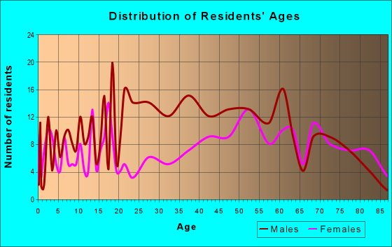Age and Sex of Residents in zip code 87747