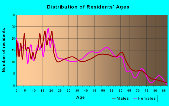 Age and Sex of Residents in zip code 88047
