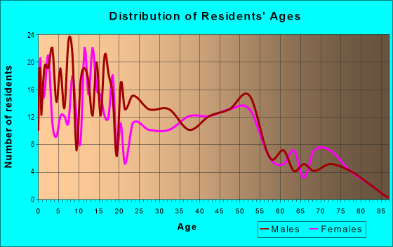 Age and Sex of Residents in zip code 88135