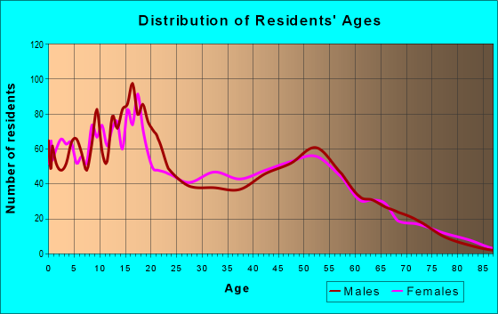 Age and Sex of Residents in zip code 93591