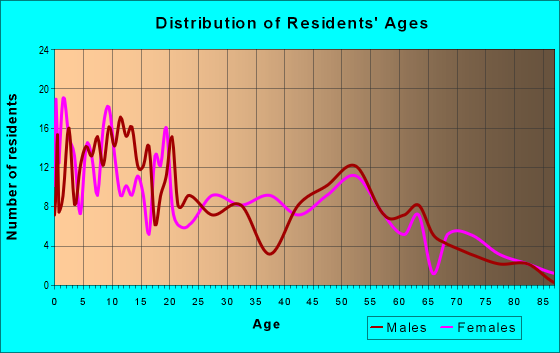 Age and Sex of Residents in zip code 95686