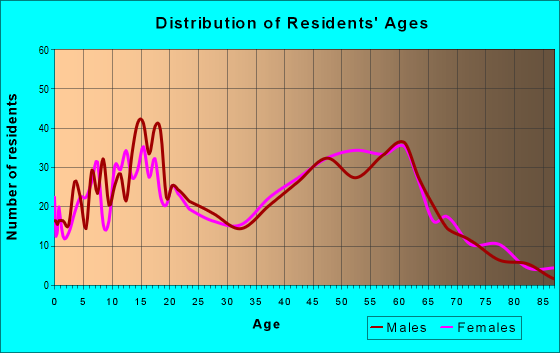 Age and Sex of Residents in zip code 95938