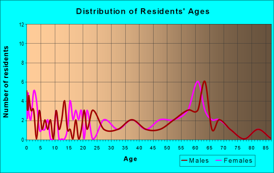 Age and Sex of Residents in zip code 96040