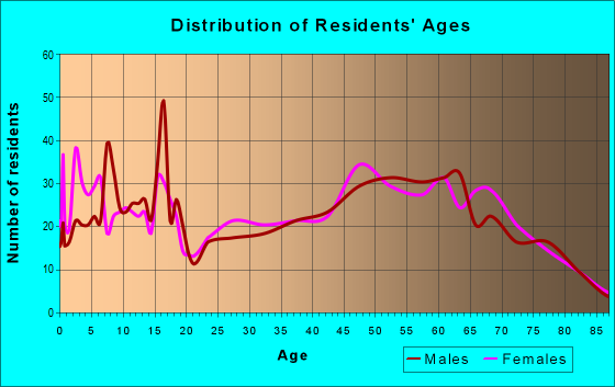 Age and Sex of Residents in zip code 96055