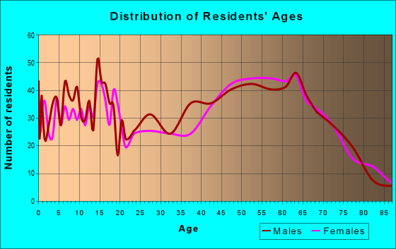 Age and Sex of Residents in zip code 96101