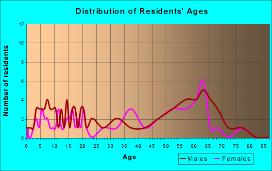 Age and Sex of Residents in zip code 96121
