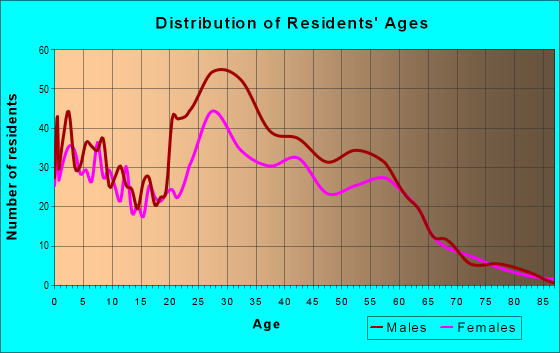 Age and Sex of Residents in zip code 96143