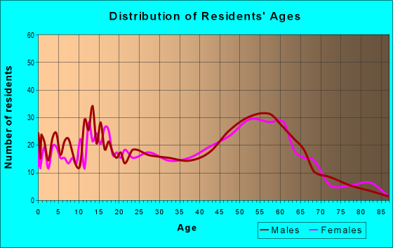 Age and Sex of Residents in zip code 96760