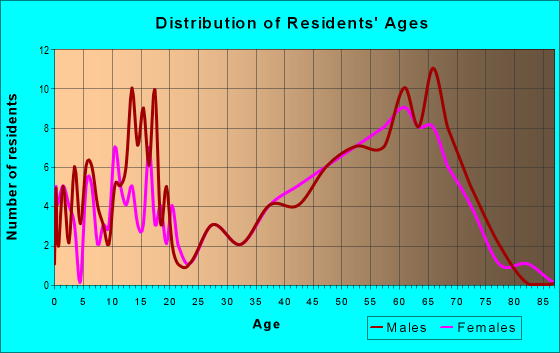 Age and Sex of Residents in zip code 97876