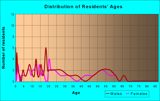 Age and Sex of Residents in zip code 99555