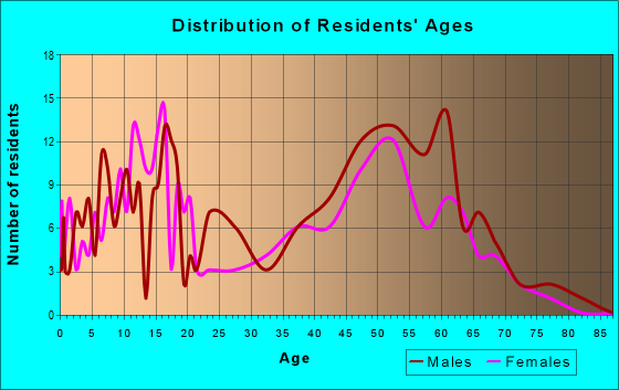 Age and Sex of Residents in zip code 99573