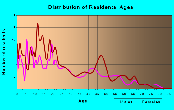 Age and Sex of Residents in zip code 99581