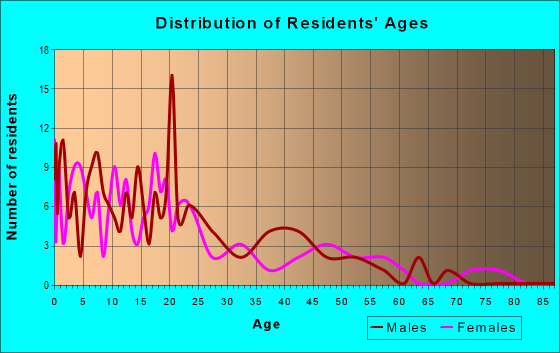 Age and Sex of Residents in zip code 99650