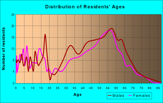 Age and Sex of Residents in zip code 99676