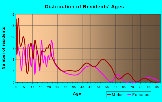 Age and Sex of Residents in zip code 99763