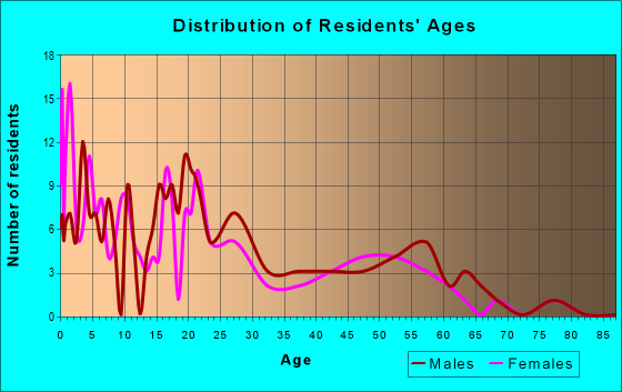 Age and Sex of Residents in zip code 99766
