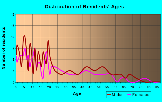 Age and Sex of Residents in zip code 99772