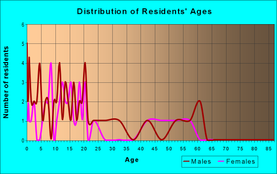 Age and Sex of Residents in zip code 99784