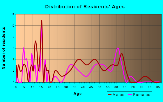 Age and Sex of Residents in zip code 999XX