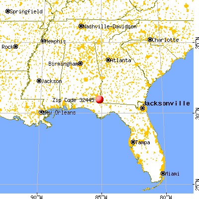 Malone, FL (32445) map from a distance