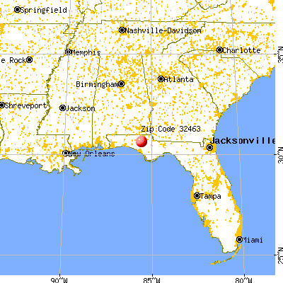 Wausau, FL (32463) map from a distance