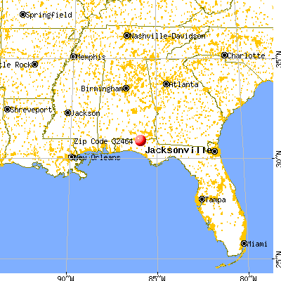 Westville, FL (32464) map from a distance