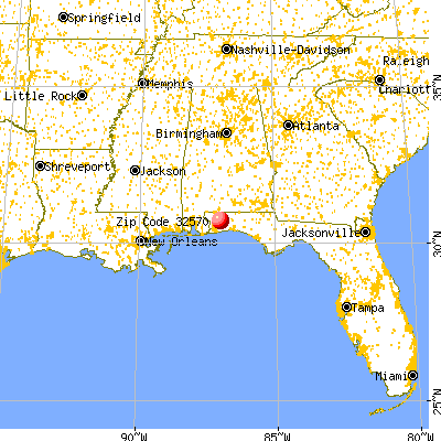 Munson, FL (32570) map from a distance