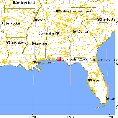 Lake Lorraine, FL (32579) map from a distance