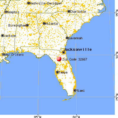 Micanopy, FL (32667) map from a distance