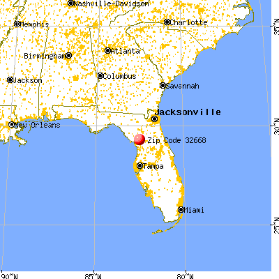 Williston Highlands, FL (32668) map from a distance