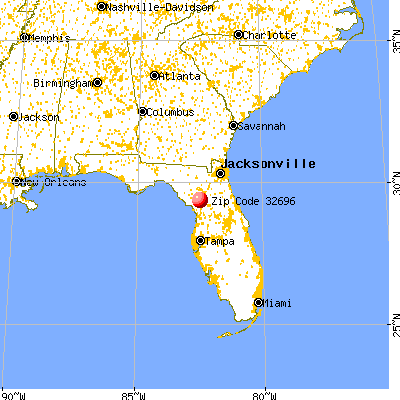 Williston Highlands, FL (32696) map from a distance