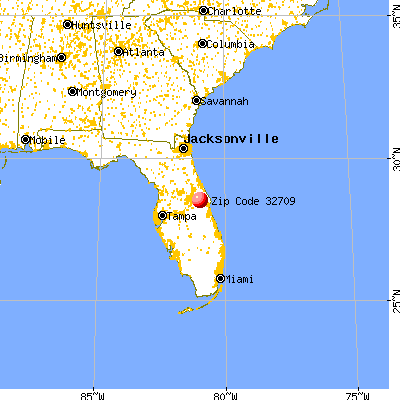 Christmas, FL (32709) map from a distance