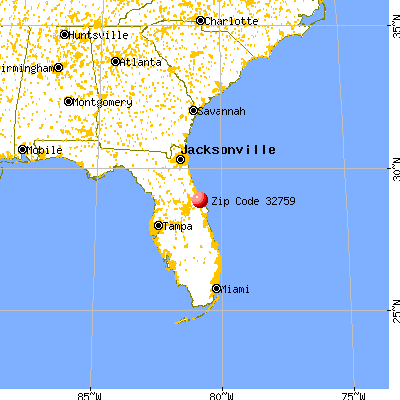 Oak Hill, FL (32759) map from a distance