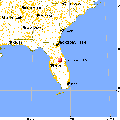 Orlando, FL (32803) map from a distance