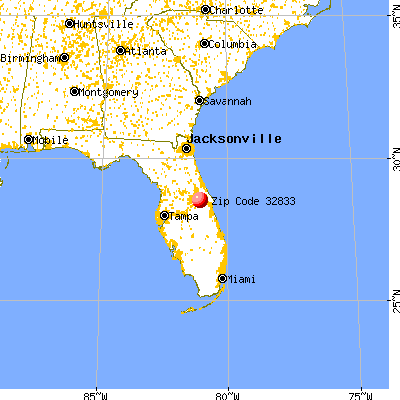 Wedgefield, FL (32833) map from a distance