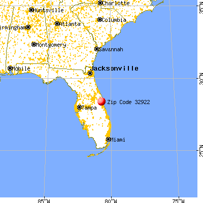 Cocoa, FL (32922) map from a distance