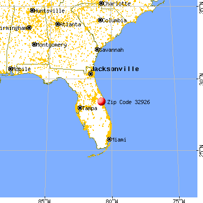 Cocoa, FL (32926) map from a distance