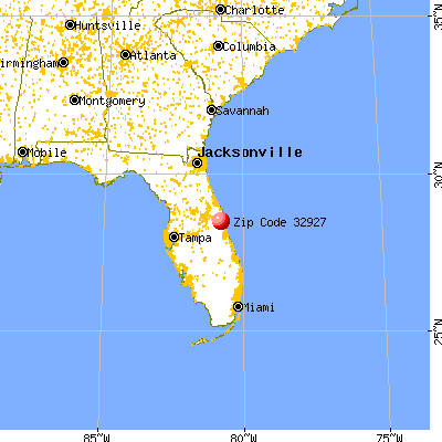 Port St. John, FL (32927) map from a distance
