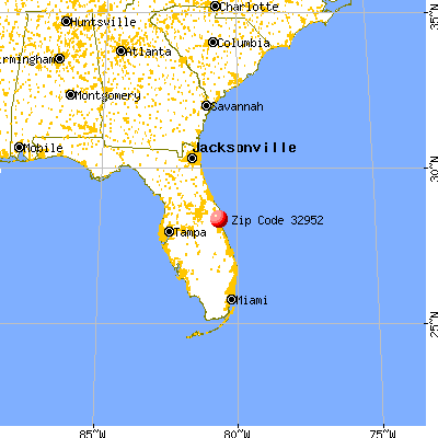 Merritt Island, FL (32952) map from a distance