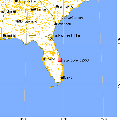 Sebastian, FL (32958) map from a distance