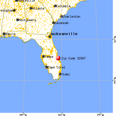 Winter Beach, FL (32967) map from a distance