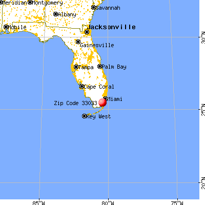 Homestead, FL (33033) map from a distance