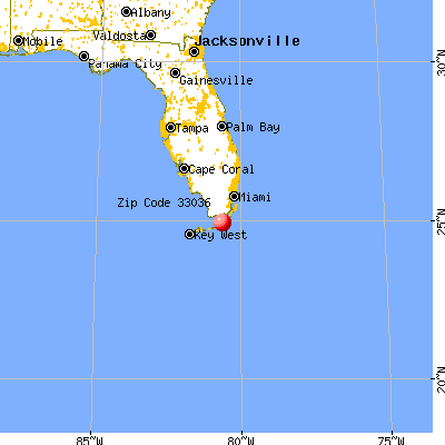 Islamorada, FL (33036) map from a distance