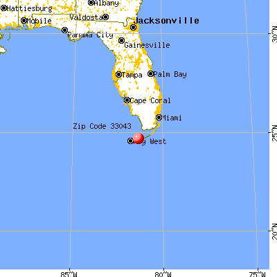 Big Pine Key, FL (33043) map from a distance