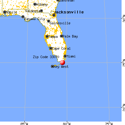 Tavernier, FL (33070) map from a distance