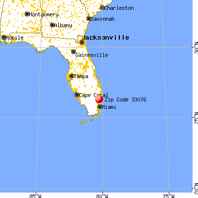 Parkland, FL (33076) map from a distance