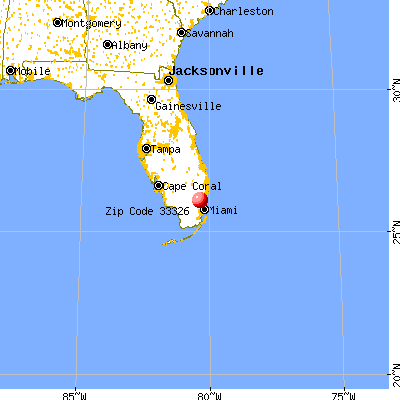 Weston, FL (33326) map from a distance